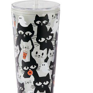 24oz Plastic Tumbler - Black Cat